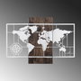 Wallity World Map With Compass - Silver